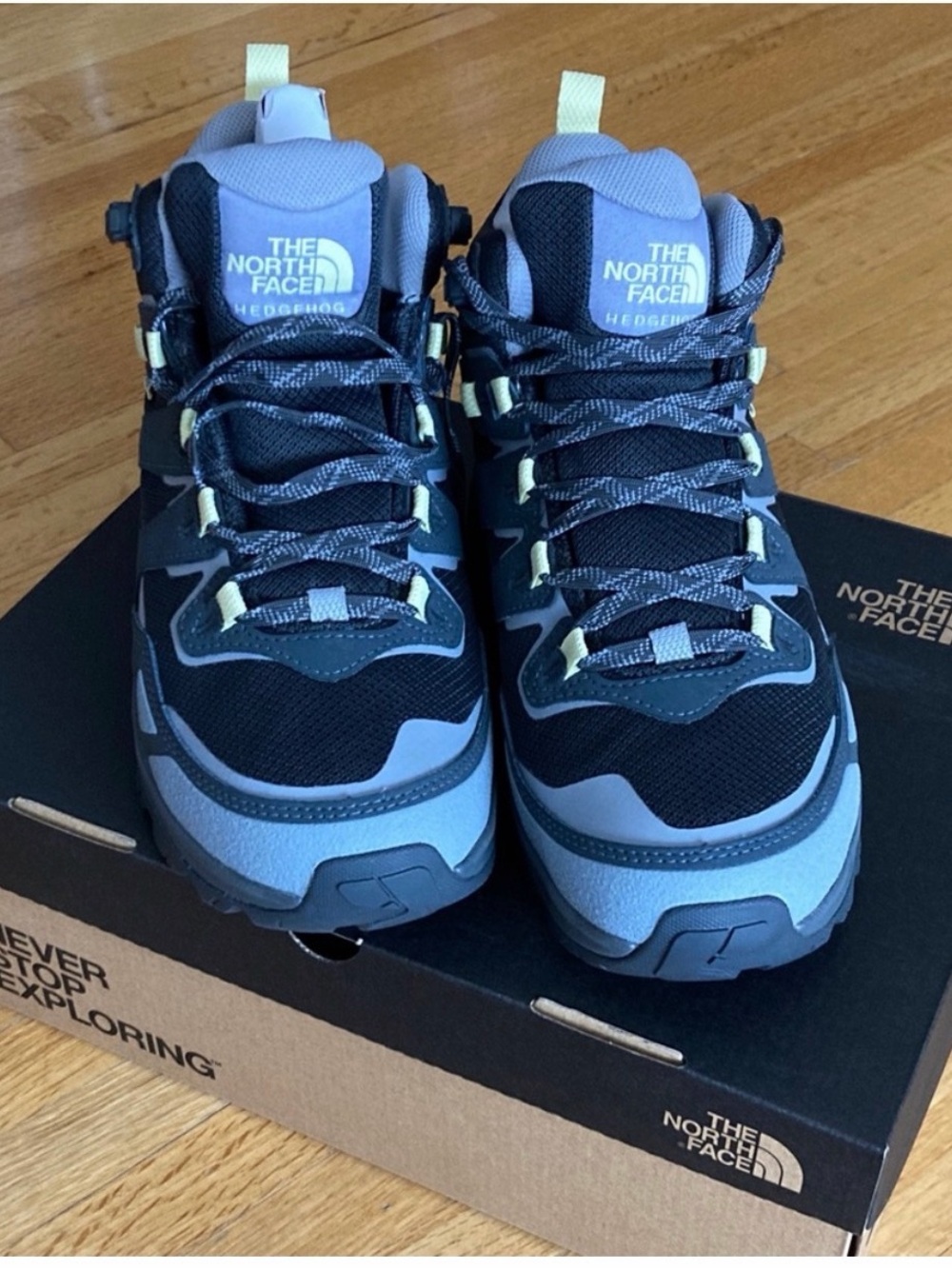 BNIB The North Face Hedgehog Trail Sneakers - Black, Light Blue